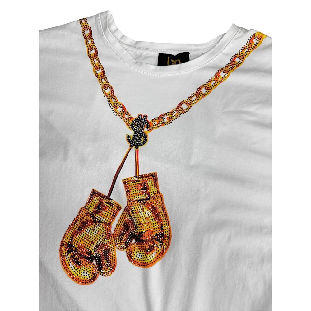 Bourgeois Avenue Paris Mens XL T-Shirt Boxing Novelty‎ Beaded Streetwear Hip Hop